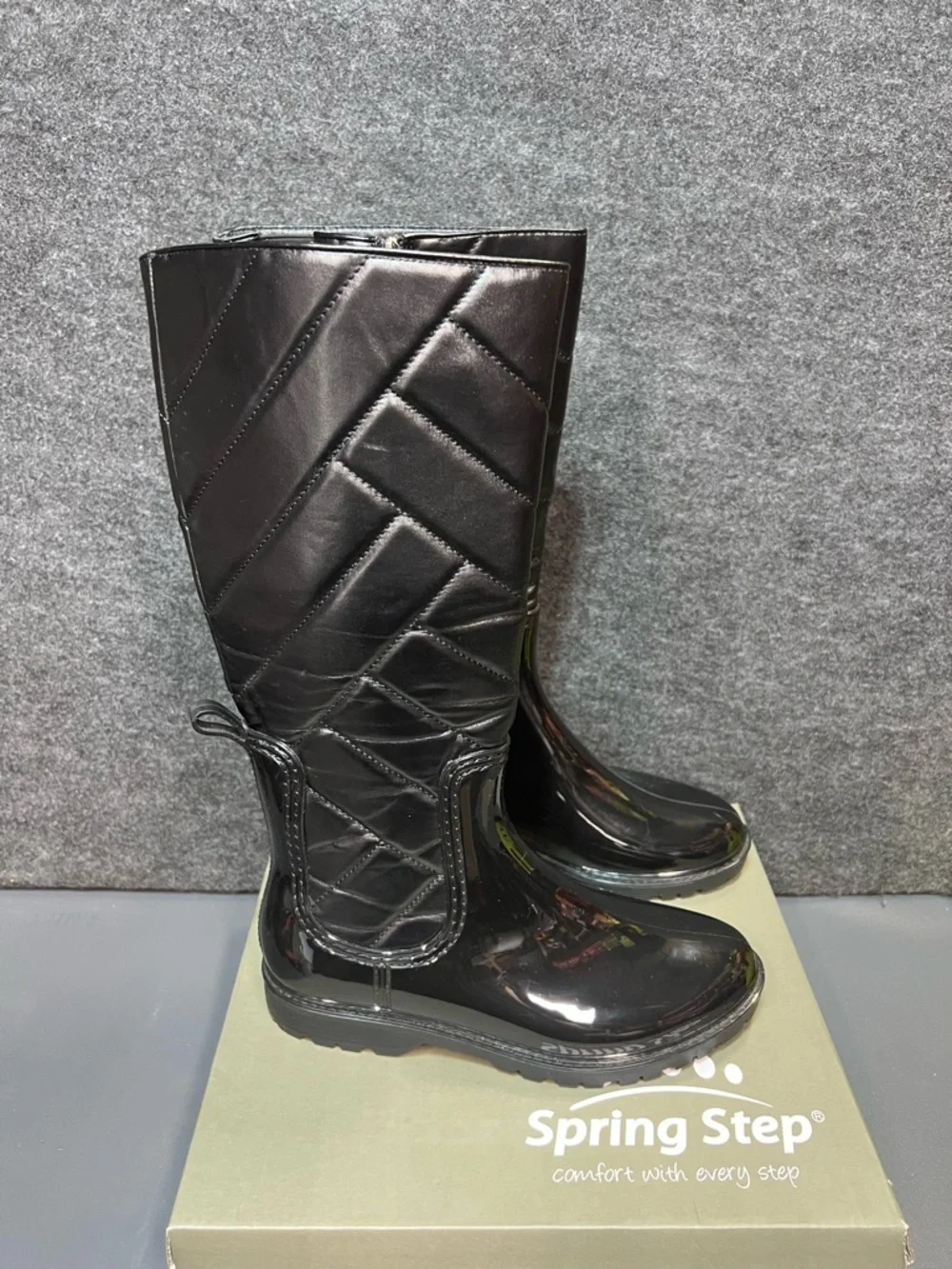 Spring Step Maiza Waterproof Quilted Rain Boots Women’s Size 9